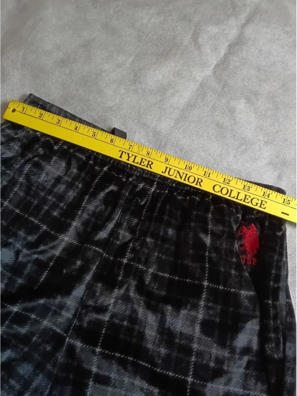 U.S. Polo Assn. Men's Black Plaid Sleepwear Lounge Pants Size L